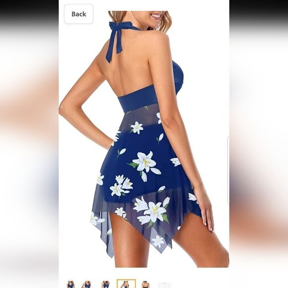 Holipick Women 1 Piece Swim Dress Underwire Swimsuits Push Up Tankini Ha… LARGE - Picture 2 of 8